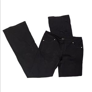 athleta black bootleg wide leg bottom pants athletic stretch pants large tall lt